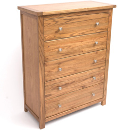 Cabinet Bits Trivento 5 Drawer Brown Chrome Knob Chest of Drawers - Wilko - thumbnail 5