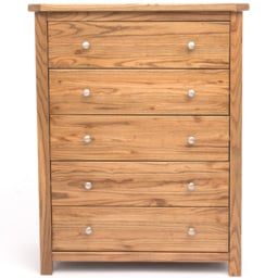 Cabinet Bits Trivento 5 Drawer Brown Chrome Knob Chest of Drawers - Wilko - thumbnail 3