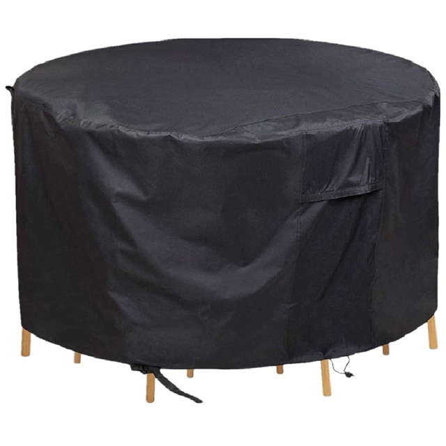 Furniture One 600D Oxford Fabric Outdoor Round Furniture Cover 248 x 90cm - Size: 248 x 248 x 90cm - Black - Wilko - image 1
