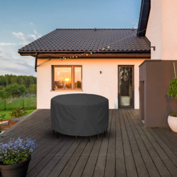 Furniture One 600D Oxford Fabric Outdoor Round Furniture Cover 248 x 90cm - Size: 248 x 248 x 90cm - Black - Wilko - thumbnail 3