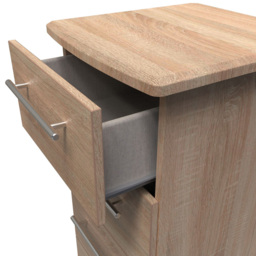 Crowndale Sherwood 5 Drawer Bardolino Oak Tall Bedside Cabinet - Brown - Wilko - thumbnail 7