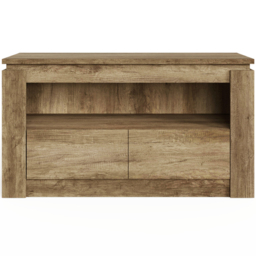 GFW Canyon 2 Drawer Single Shelf Oak TV Unit - Grey - Wilko - thumbnail 5