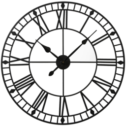 EOS Black Skeleton Wall Clock with Roman Numerals 80cm - Size: 80 x 80 x 2cm - Home Garden Direct - Wilko