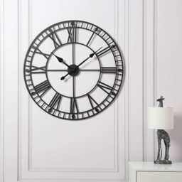 EOS Black Skeleton Wall Clock with Roman Numerals 80cm - Size: 80 x 80 x 2cm - Home Garden Direct - Wilko - thumbnail 3