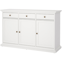 Florence 3 Door 3 Drawer White Sideboard - Size: 91.66 x 147.7 x 46.1cm - Furniture To Go - Wilko - thumbnail 3