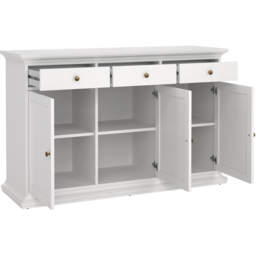 Florence 3 Door 3 Drawer White Sideboard - Size: 91.66 x 147.7 x 46.1cm - Furniture To Go - Wilko - thumbnail 5