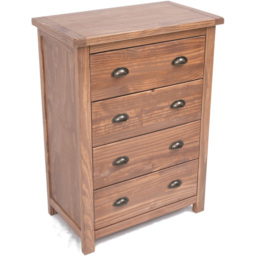 Cabinet Bits Padua 4 Drawer Light Brown Brass Cup Handle Chest of Drawers - Wilko - thumbnail 5