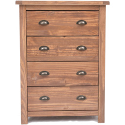 Cabinet Bits Padua 4 Drawer Light Brown Brass Cup Handle Chest of Drawers - Wilko - thumbnail 4