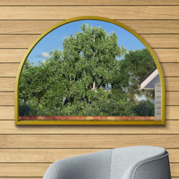 MirrorOutlet The Arcus Gold Framed Arched Garden Wall Mirror 125 x 90cm - Size: 125 x 90 x 3cm - Wilko - thumbnail 3