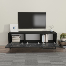 Decorotika Parla 3 Door Black Marble TV Unit - Size: 50.6 x 150 x 35cm - Wilko - thumbnail 5