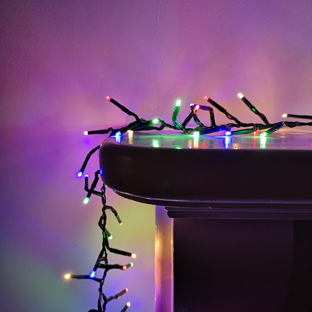 Premier ClusterBrights 480 Multicolour LED Multi-Function Green Cluster Light 6.2m - Size: 5 x 620 x 5cm - Multi Coloured - Wilko - image 1