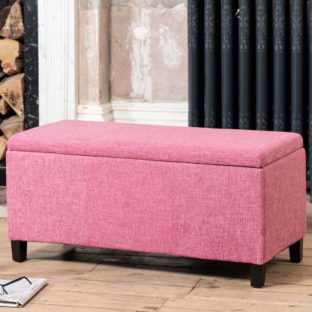 Artemis Home Henbury Pink Fabric Storage Ottoman - Size: 45 x 98 x 45cm - Wilko - image 1