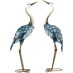 Outsunny Multicolour Steel Crane Statue Set Garden Ornament 2 Pack - Size: 74 x 15 x 26cm - Wilko - thumbnail 1