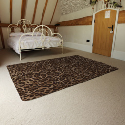 Benjamin Tate Design Faux Wool Extra Large Leopard Print Rug 230 x 160cm - Size: 230 x 160 x 1cm - Brown - Wilko - thumbnail 5