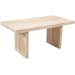 Brooklyn Hudson 6 Seater Carved Mango Wood Dining Table - Brown - Wilko - thumbnail 3