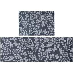 JVL Mega Grey Branches Latex Backed Door Mat and Runner Set - Size: 150 x 57 x 4cm - Blue - Wilko - thumbnail 1