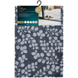 JVL Mega Grey Branches Latex Backed Door Mat and Runner Set - Size: 150 x 57 x 4cm - Blue - Wilko - thumbnail 3