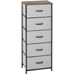 Portland 5 Drawer Grey Tall Chest of Drawers - Wilko - thumbnail 3