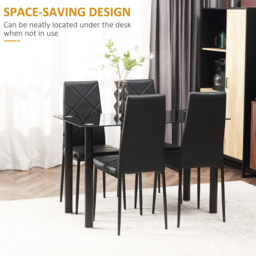Portland 4 Seater Dining Set Black - Wilko - thumbnail 7