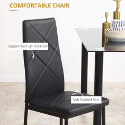 Portland 4 Seater Dining Set Black - Wilko - thumbnail 6