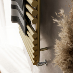 Terma Rolo Towel 2111BTU Brass Heated Towel Rail 1085 x 520mm - Size: 108.5 x 52 x 12.7cm - Gold - Wilko - thumbnail 7