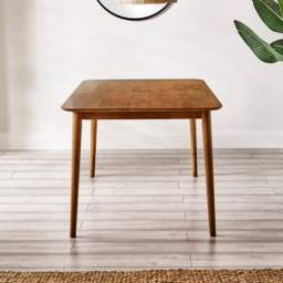 Furniturebox Lymington 6 Seater Solid Wood Dining Table Walnut - Size: 4 Seater - Brown - Wilko - thumbnail 5