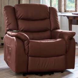 Artemis Home Almeira Burgundy Massage and Heat Electric Riser Recliner Chair - Size: Single - Red - Wilko - thumbnail 1