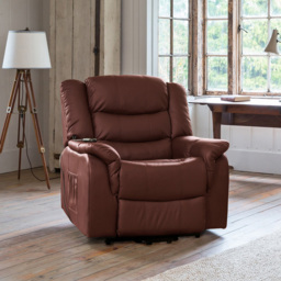 Artemis Home Almeira Burgundy Massage and Heat Electric Riser Recliner Chair - Size: Single - Red - Wilko - thumbnail 4