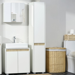 Kleankin 5-TierWhite Tall Adjustable Bathroom Cabinet - Size: 165.0 cm x 33.0 cm x 30.0 cmcm - Wilko - thumbnail 1