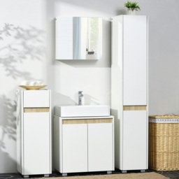 Kleankin 5-TierWhite Tall Adjustable Bathroom Cabinet - Size: 165.0 cm x 33.0 cm x 30.0 cmcm - Wilko - thumbnail 5