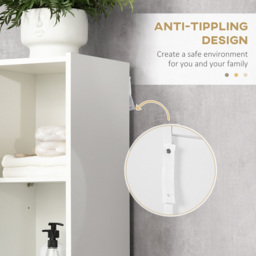 Kleankin 5-TierWhite Tall Adjustable Bathroom Cabinet - Size: 165.0 cm x 33.0 cm x 30.0 cmcm - Wilko - thumbnail 6