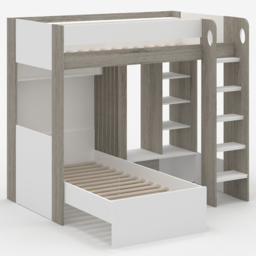 Flair Hampton White and Grey L Shape Bunk Bed - Size: Single - Wilko - thumbnail 3