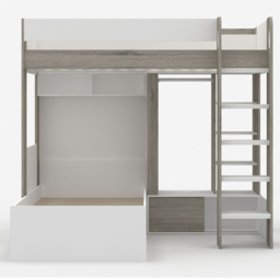 Flair Hampton White and Grey L Shape Bunk Bed - Size: Single - Wilko - thumbnail 4