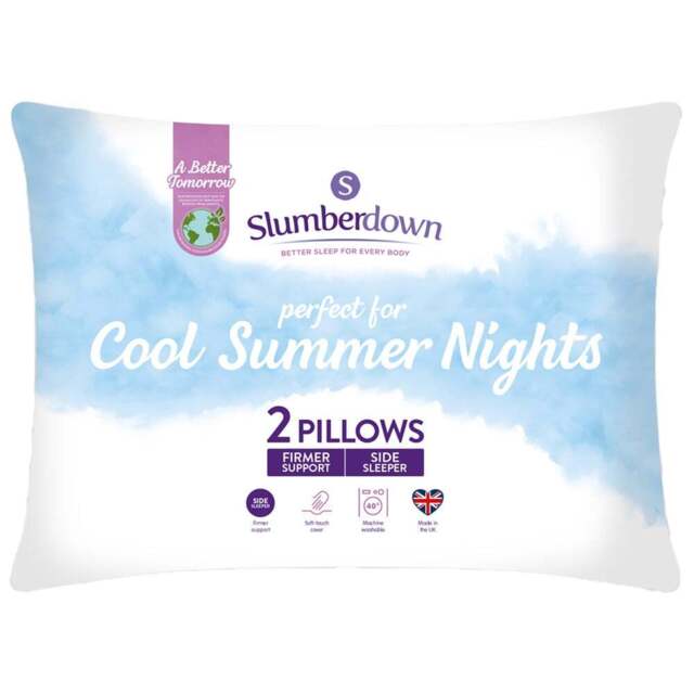 Slumberdown White Cool Summer Nights Pillow 2 Pack - Wilko - image 1