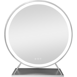 Round Standing Hollywood LED Mirror Silver - Wilko