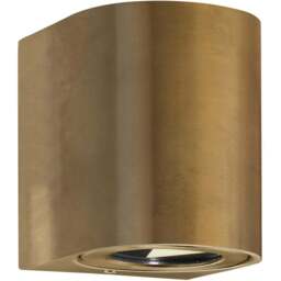 Nordlux Canto 2 Brass Wall Light - Size: 10.4 x 8.7 x 10.4cm - Gold - Wilko