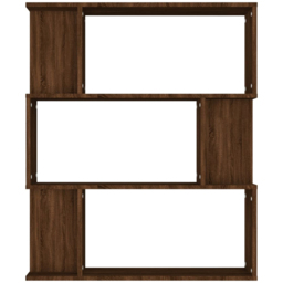 vidaXL 3 Shelf Brown Oak Bookcase - Size: 96 x 80 x 24cm - Wilko - thumbnail 4