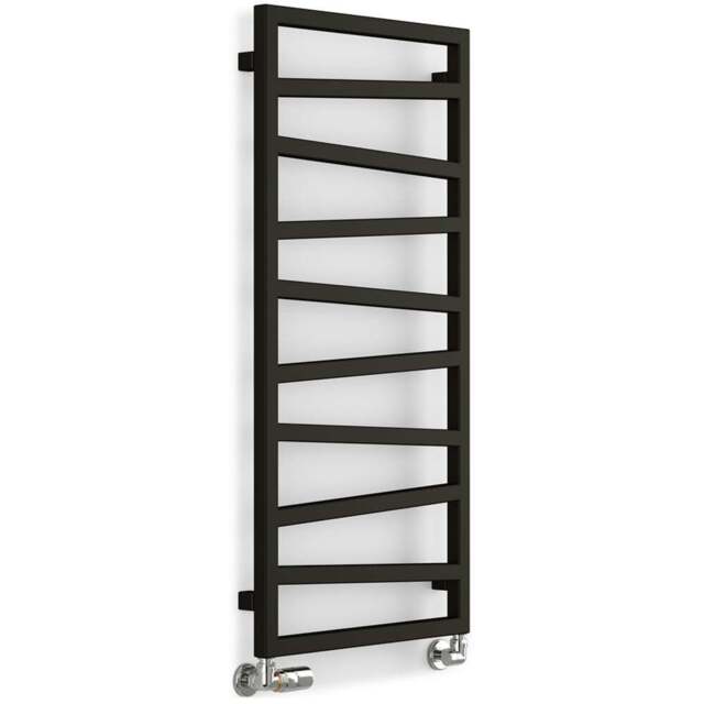 Terma Zig Zag Heban Black Heated Towel Rail 1070 x 500mm - Size: 107 x 50 x 7.2cm - Wilko - image 1