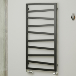 Terma Zig Zag Heban Black Heated Towel Rail 1070 x 500mm - Size: 107 x 50 x 7.2cm - Wilko - thumbnail 3