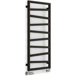 Terma Zig Zag Heban Black Heated Towel Rail 1070 x 500mm - Size: 107 x 50 x 7.2cm - Wilko