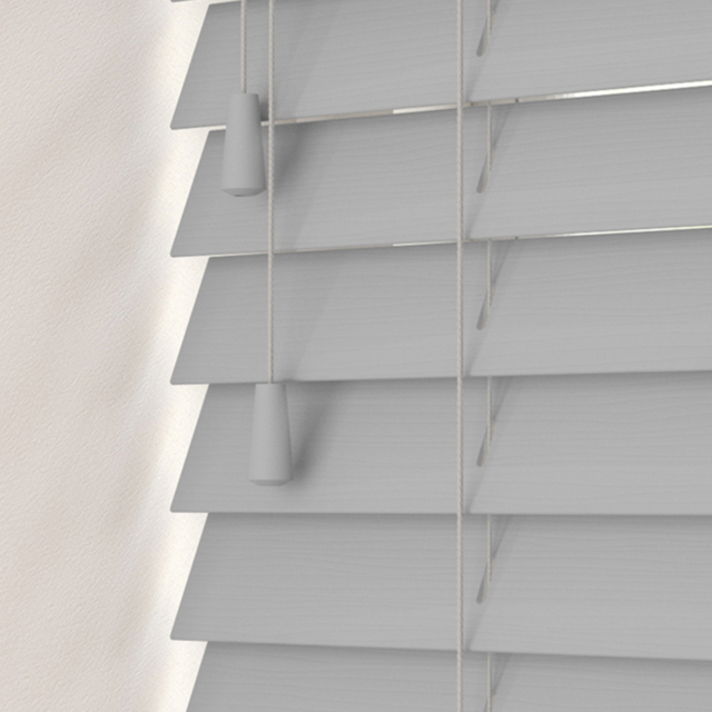 Caecus Faux Wood String Venetian Blind Light Grey 180 x 120cm - Wilko - image 1