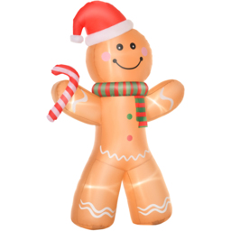 Everglow LED Inflatable Gingerbread Man Decoration 7.8ft - Brown - Wilko - thumbnail 3