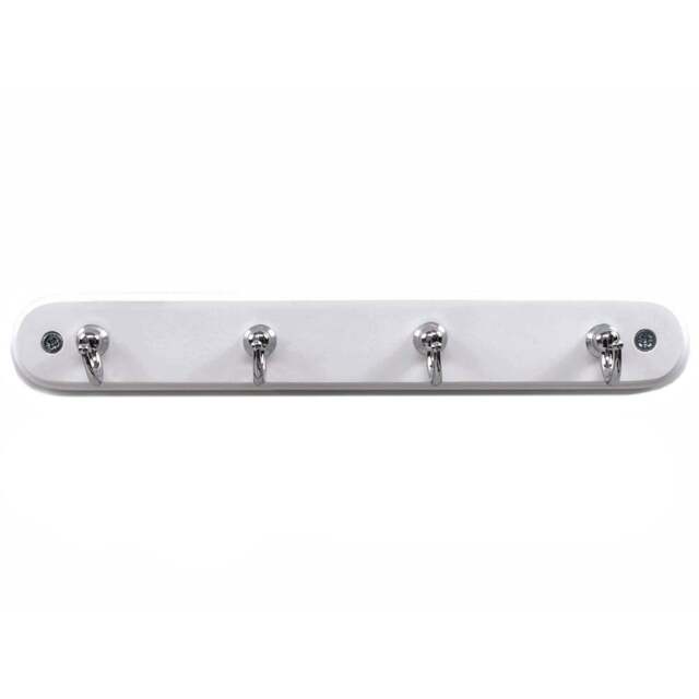Headbourne Keytidy White and Chrome 4 Hook Key Tidy Rail - Wilko - image 1