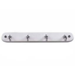 Headbourne Keytidy White and Chrome 4 Hook Key Tidy Rail - Wilko - thumbnail 1