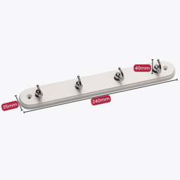 Headbourne Keytidy White and Chrome 4 Hook Key Tidy Rail - Wilko - thumbnail 6