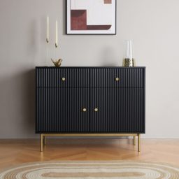 Devon 2 Door 2 Drawer Black Cabinet - Home Garden Direct - Wilko - thumbnail 4