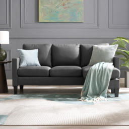 Home Detail Leah 3 Seater Grey Fabric L Shape Sofa - Wilko - thumbnail 7