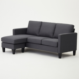 Home Detail Leah 3 Seater Grey Fabric L Shape Sofa - Wilko - thumbnail 3