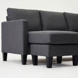 Home Detail Leah 3 Seater Grey Fabric L Shape Sofa - Wilko - thumbnail 6