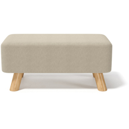 Living and Home Beige Tofu Shaped Footstool - Size: 25.7 x 57 x 28cm - White - Wilko - thumbnail 3